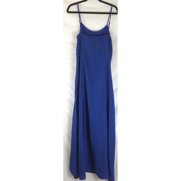 Lulus Dress XL Blue Shift Long Ruffle Women New - Picture 3 of 6